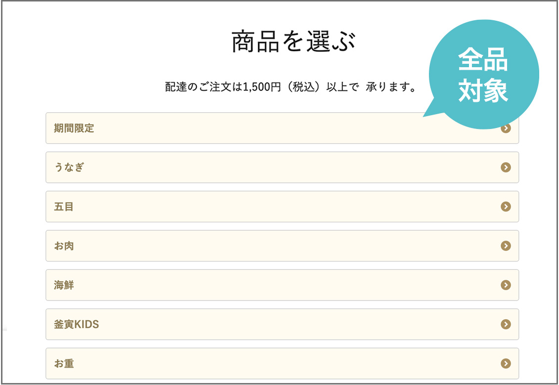 商品を選ぶ画面
