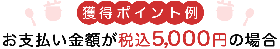 獲得ポイント例ーお支払い金額が税込5,000円の場合