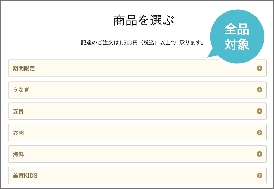 商品を選ぶ画面