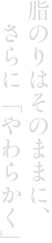 脂のりはそのままに、さらに「やわらかく」