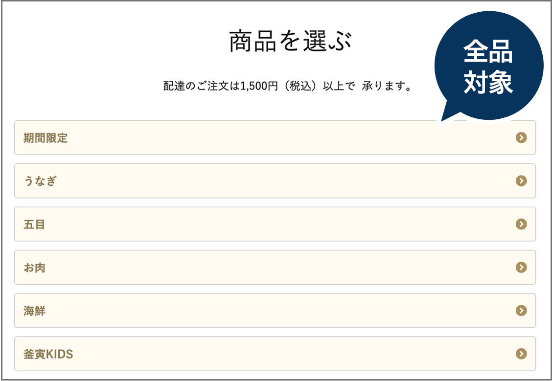 商品を選ぶ画面