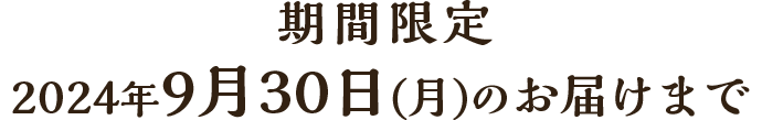 期間限定2024年9月30日(月)のお届けまで